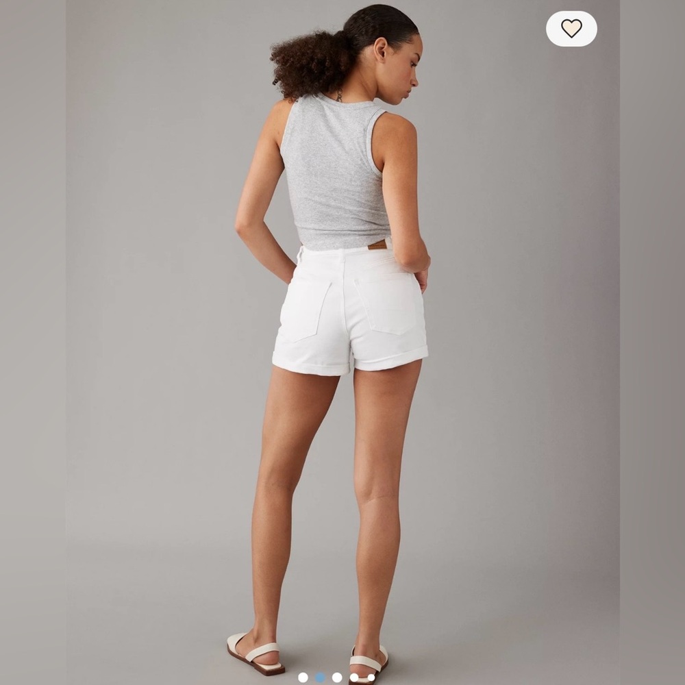 American Eagle Outfitters White High-Rise Jean Shorts - Picture 3 of 9